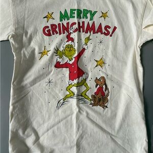 Festive Grinch Kids Tee - Cream